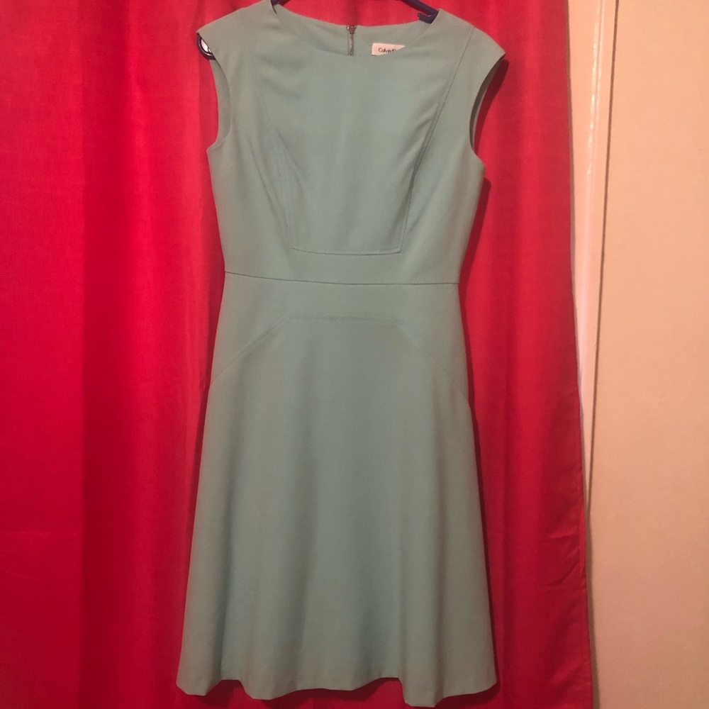Calvin Klein light blue knee length dress